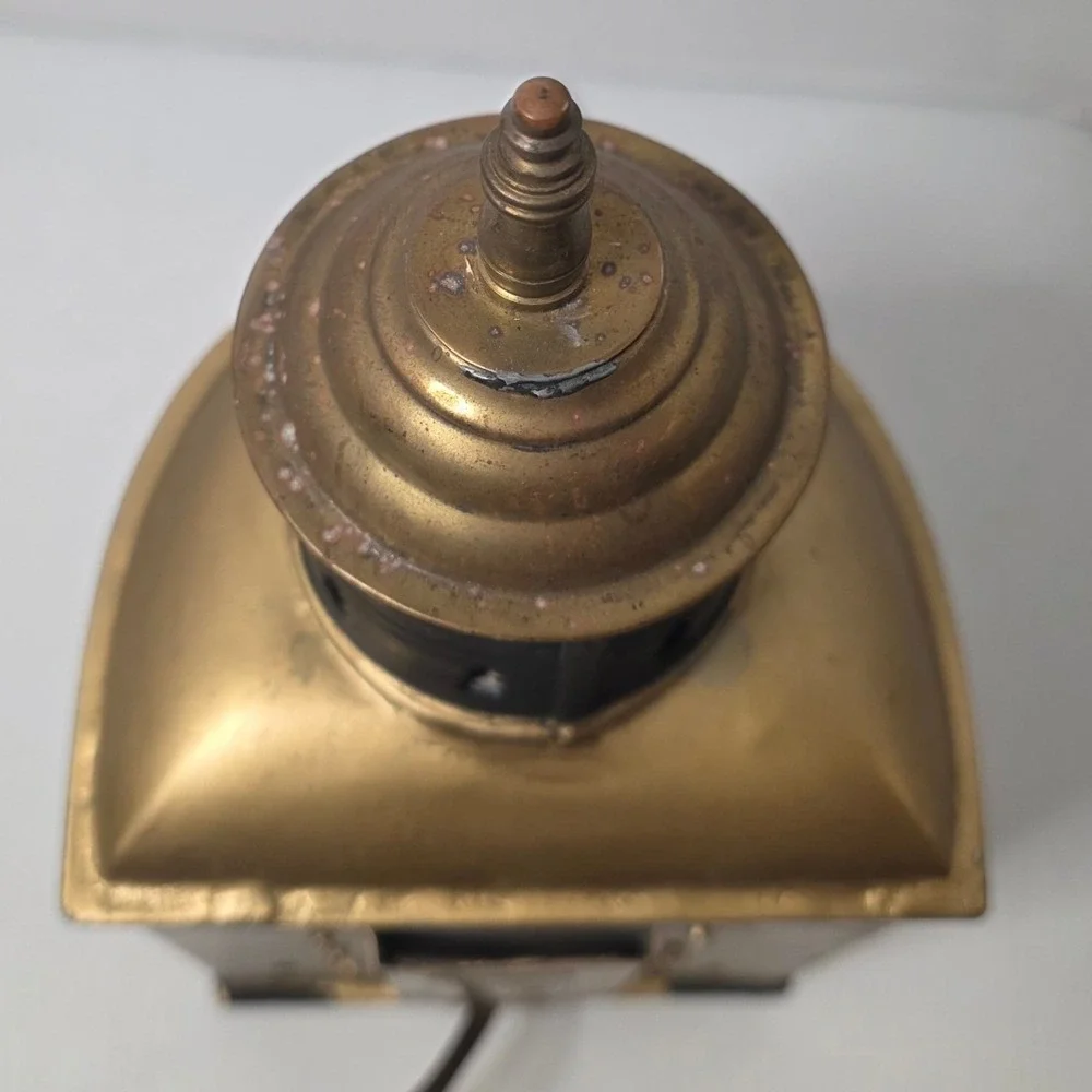 Antique Triplex Nautical‎ Bow Lantern Red Blue Fresnel 1913 Patent Electric